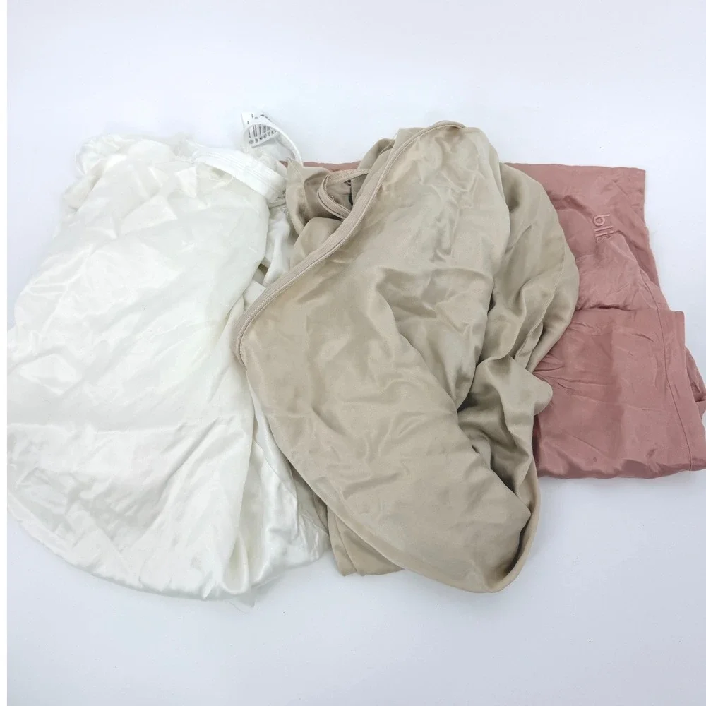 DAMAGED Blissy Silk Pillowcase Lot of 3 King 22-Momme Mulberry Silk